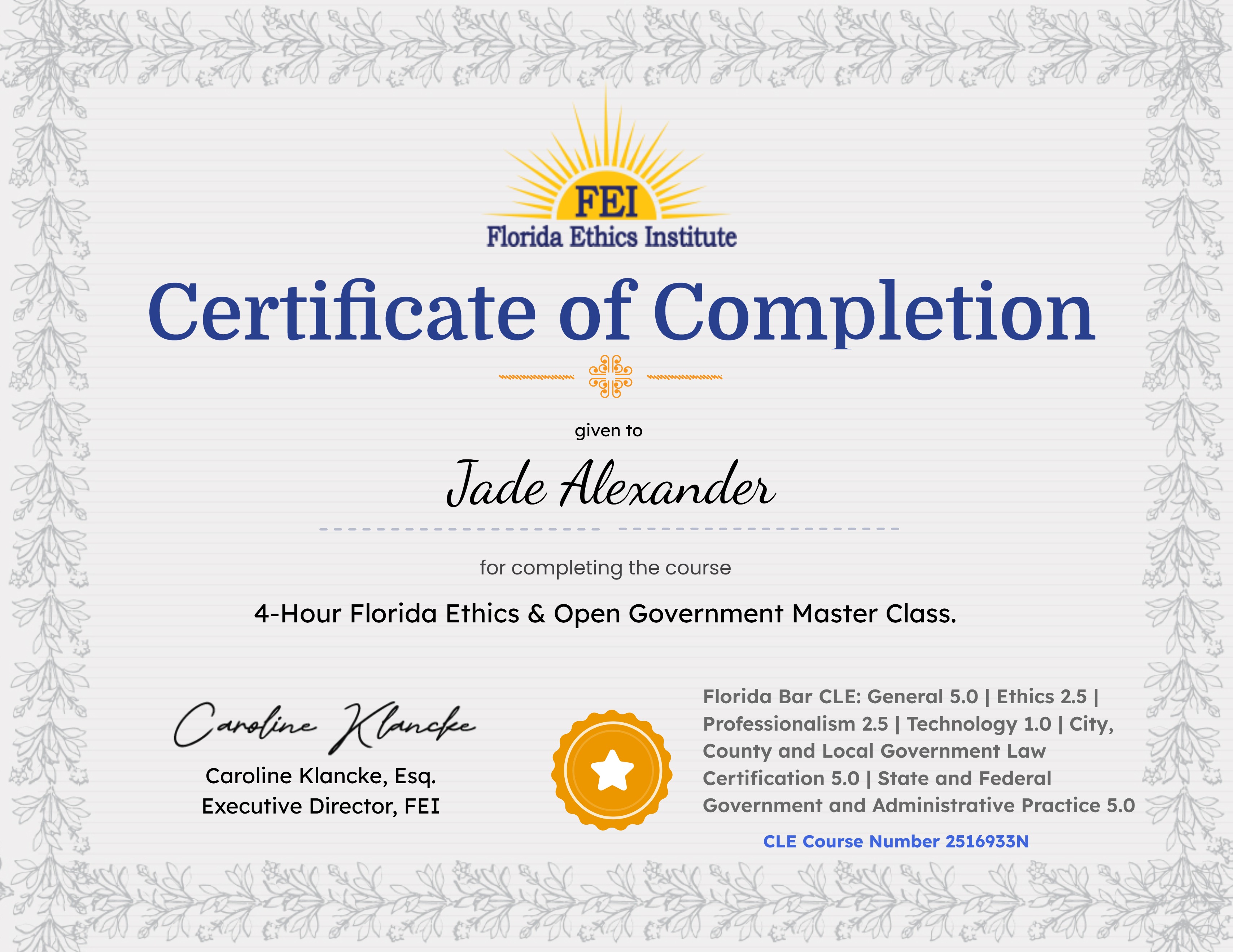 4-Hour Florida Ethics & Open Government Master Class.